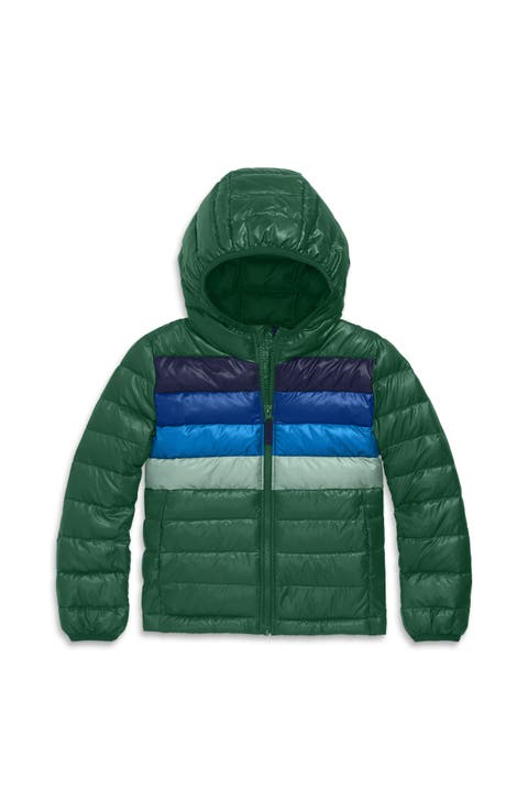 Kids Puffer Jacket In Rainbow Stripe
