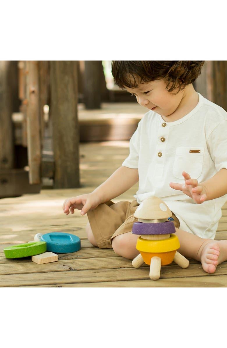 PlanToys<sup>®</sup> Stacking Rocket Toy, Alternate, color, Assorted