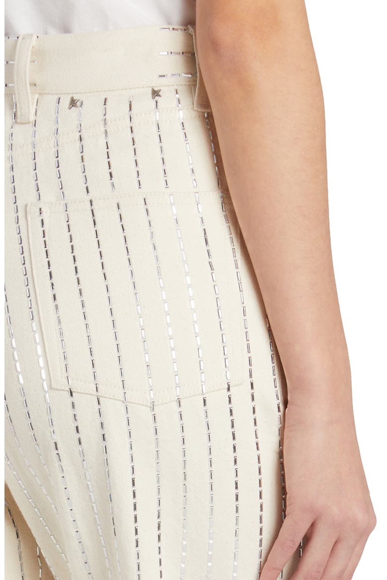 Kim Studded Stripe Cotton Denim Straight Leg Jeans, Alternate, color, HERITAGE WHITE
