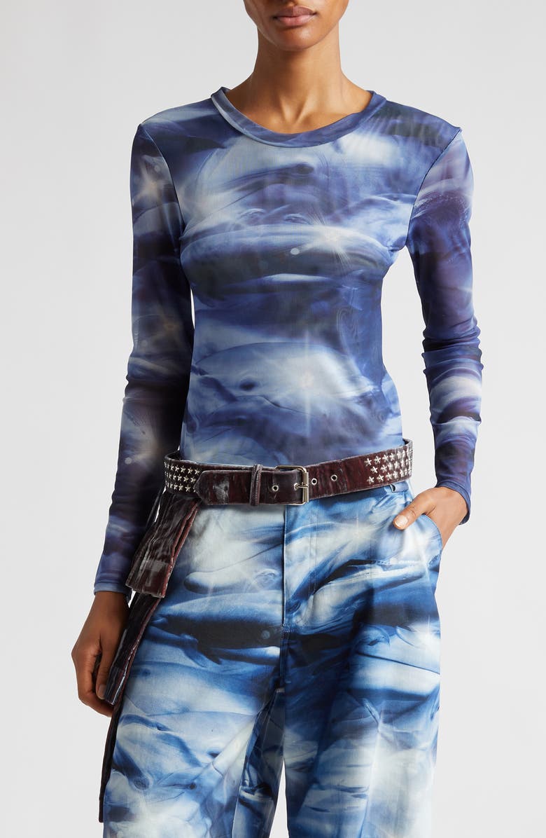 Collina Strada Women's Cardio Floral Print Gold Lamé Top, Main, color,