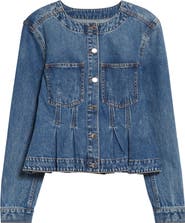 Veronica Beard Zahara Peplum Denim Jacket
