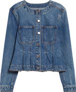 Veronica Beard Zahara Peplum Denim Jacket