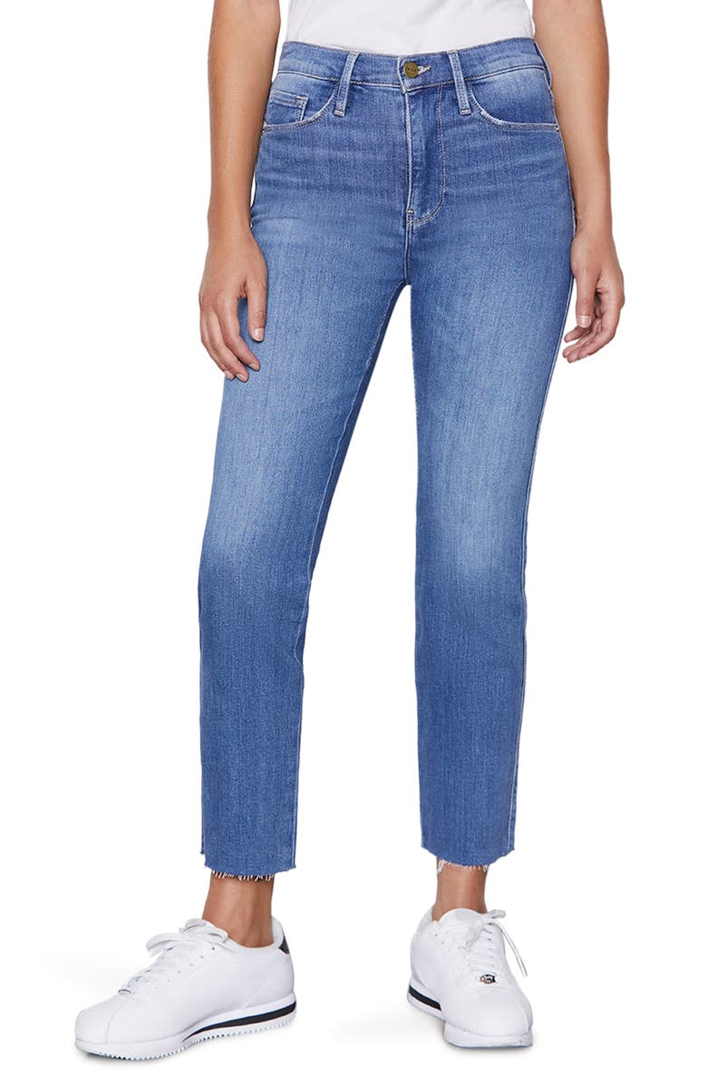 FRAME Le Sylvie High Waist Raw Hem Crop Jeans, Main, color, 