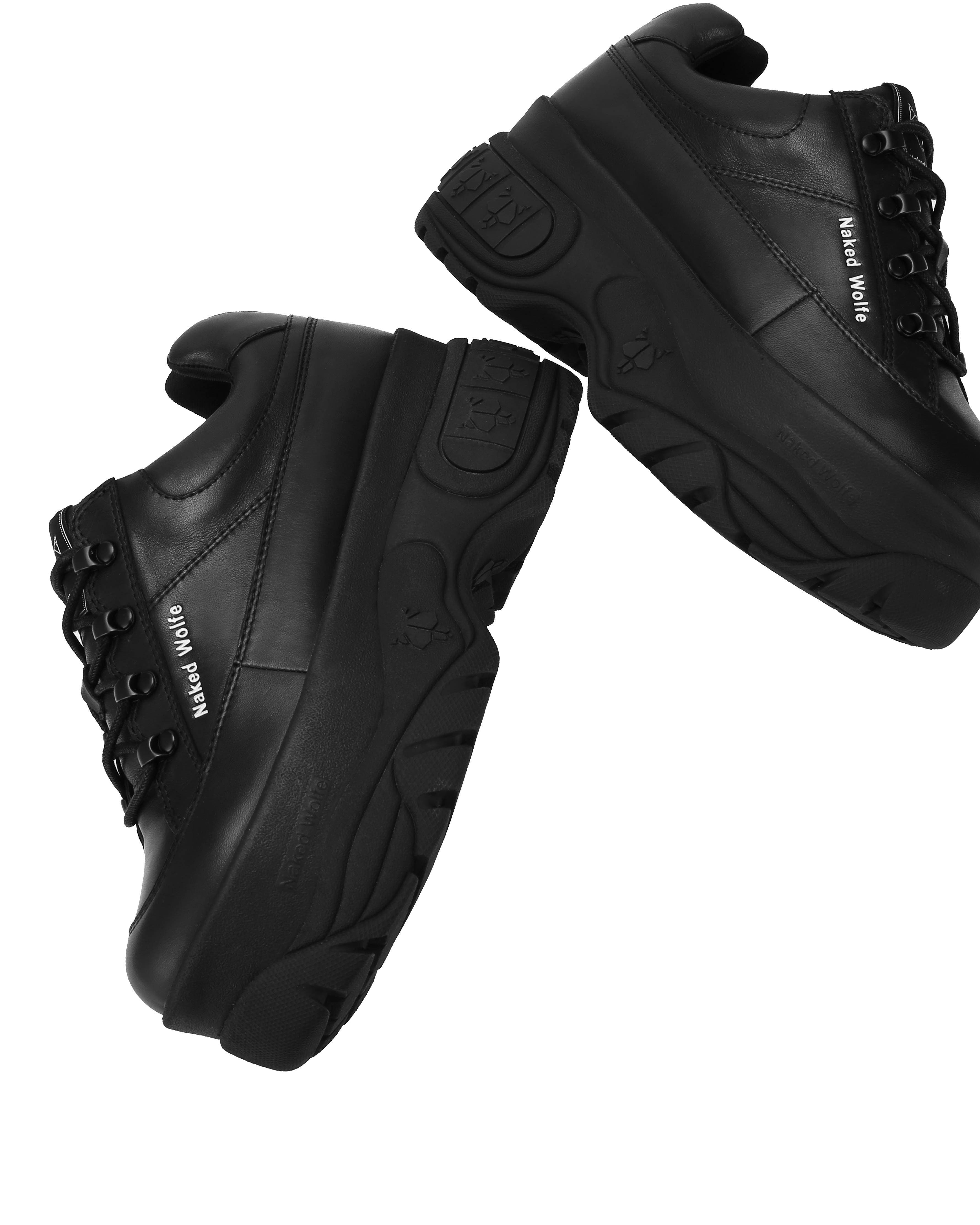 Naked Wolfe Sporty Leather Sneaker, Alternate, color, Black