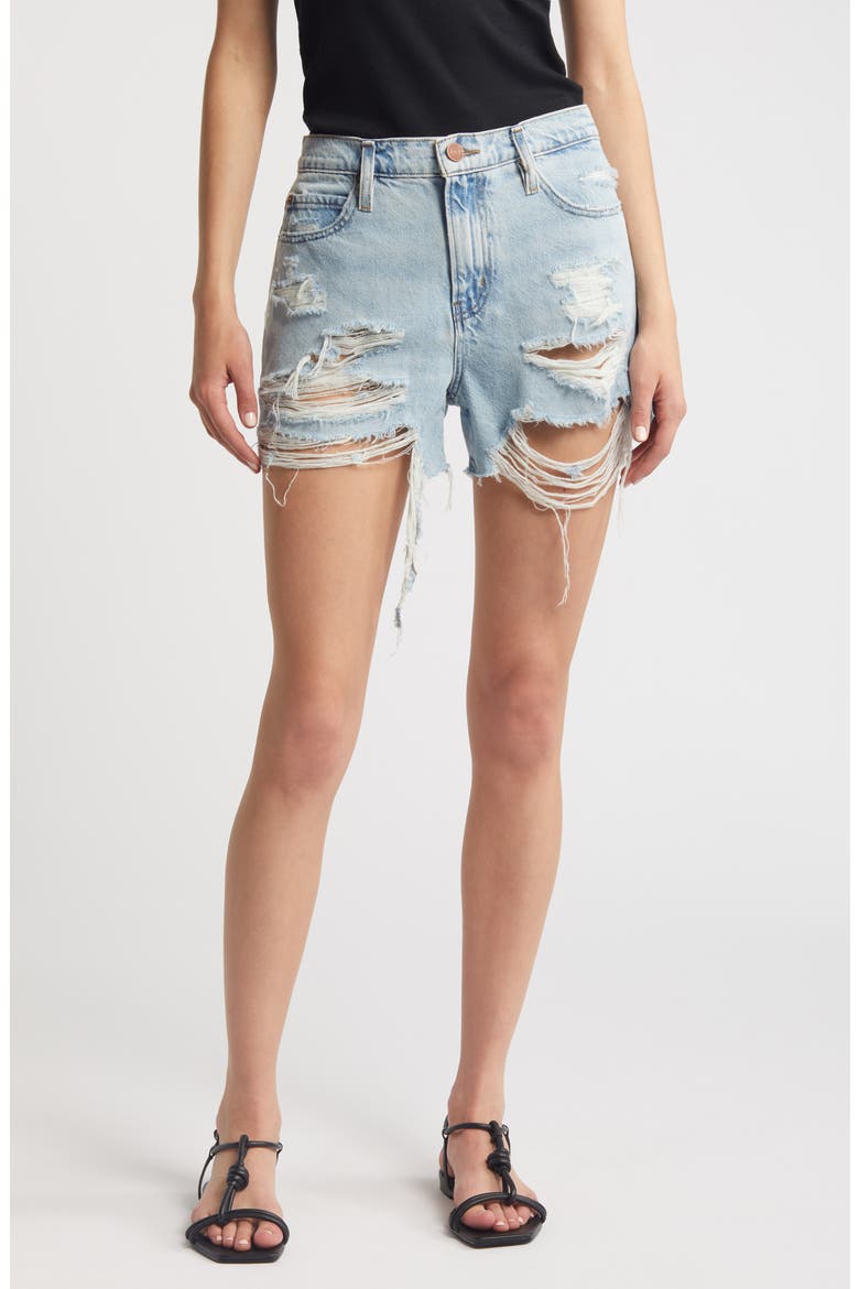 The Vintage Relaxed Denim Shorts, Main, color, FIZZ INDIGO DESTRUCTED