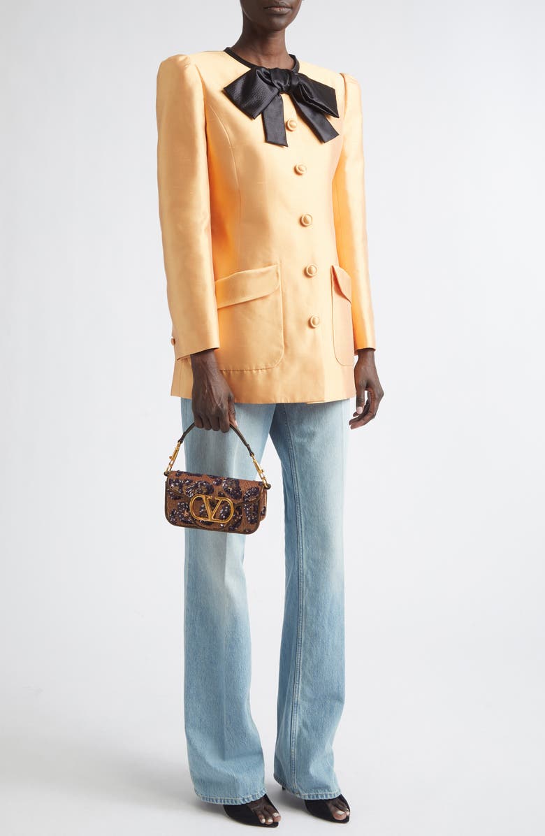 Valentino High Waist Denim Straight Leg Jeans, Alternate, color, Denim