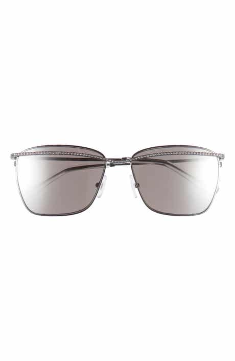 Swarovski 58mm Crystal Rectangular Sunglasses