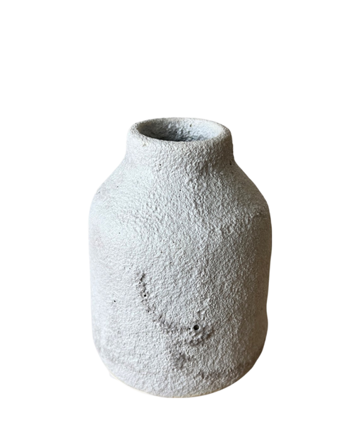 Gina Desantis Ceramics Tall Bottle Crater Vase In Gray