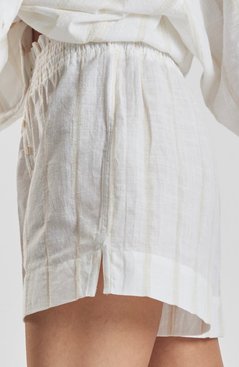 PEACHAUS Lomandra Ethical-Cotton Pajama Shorts, Alternate, color, Summer Sand Beige