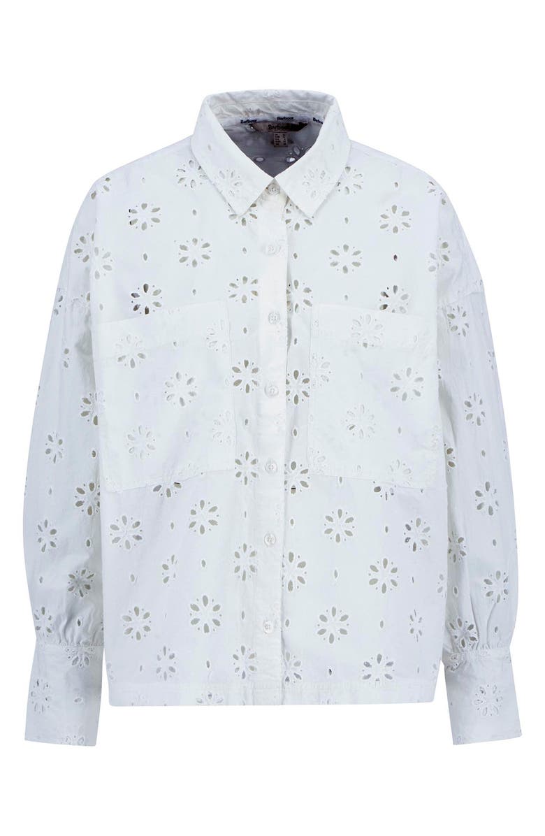 Barbour Melissa Embroidered Cotton Shirt, Alternate, color, White