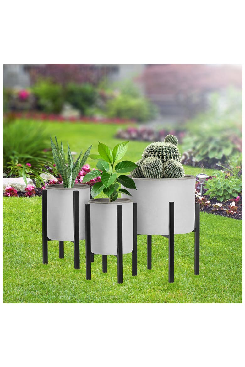 Adjustable Metal Plant Stand, Alternate, color, BLACK