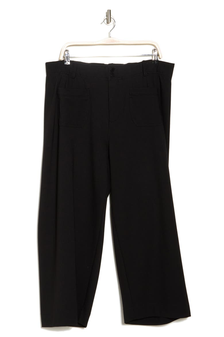 Patch Pocket Crop Wide Leg Pants, Alternate, color, BLACK