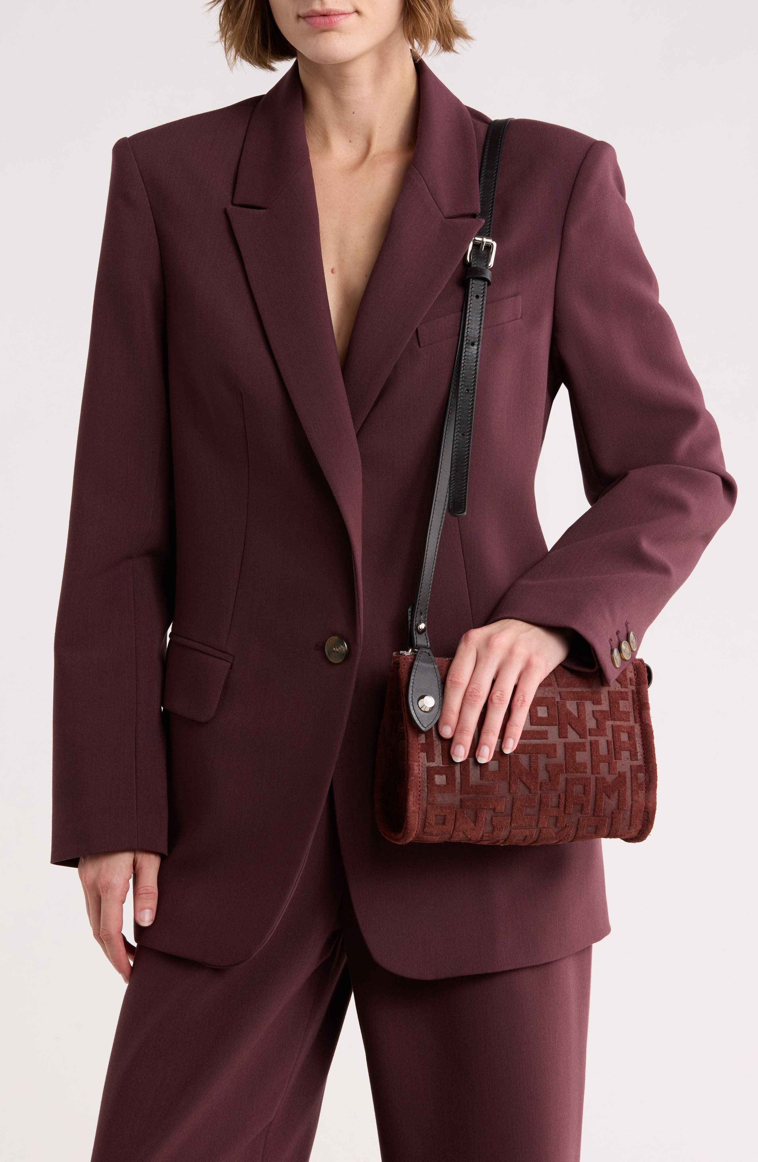 Longchamp Voyage Velvet Crossbody Bag, Alternate, color, 