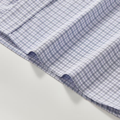 Regent Row Big And Tall Stanton Shirt Long Sleeve Button Down In White-grey-plaid