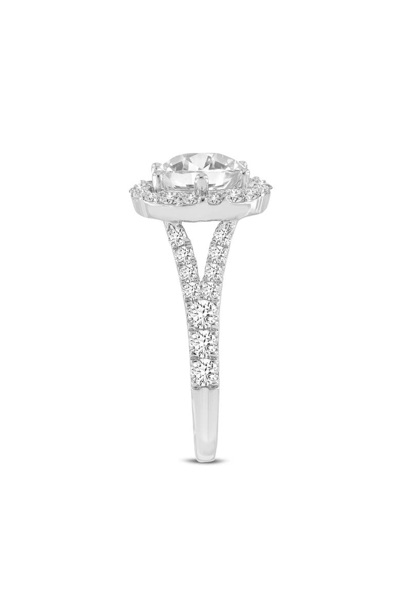 LuvMyJewelry Celine 14K White Gold Round Cut Lab Grown Diamond Halo Engagement Ring - 2.9 Ct, Alternate, color, 14K White Gold