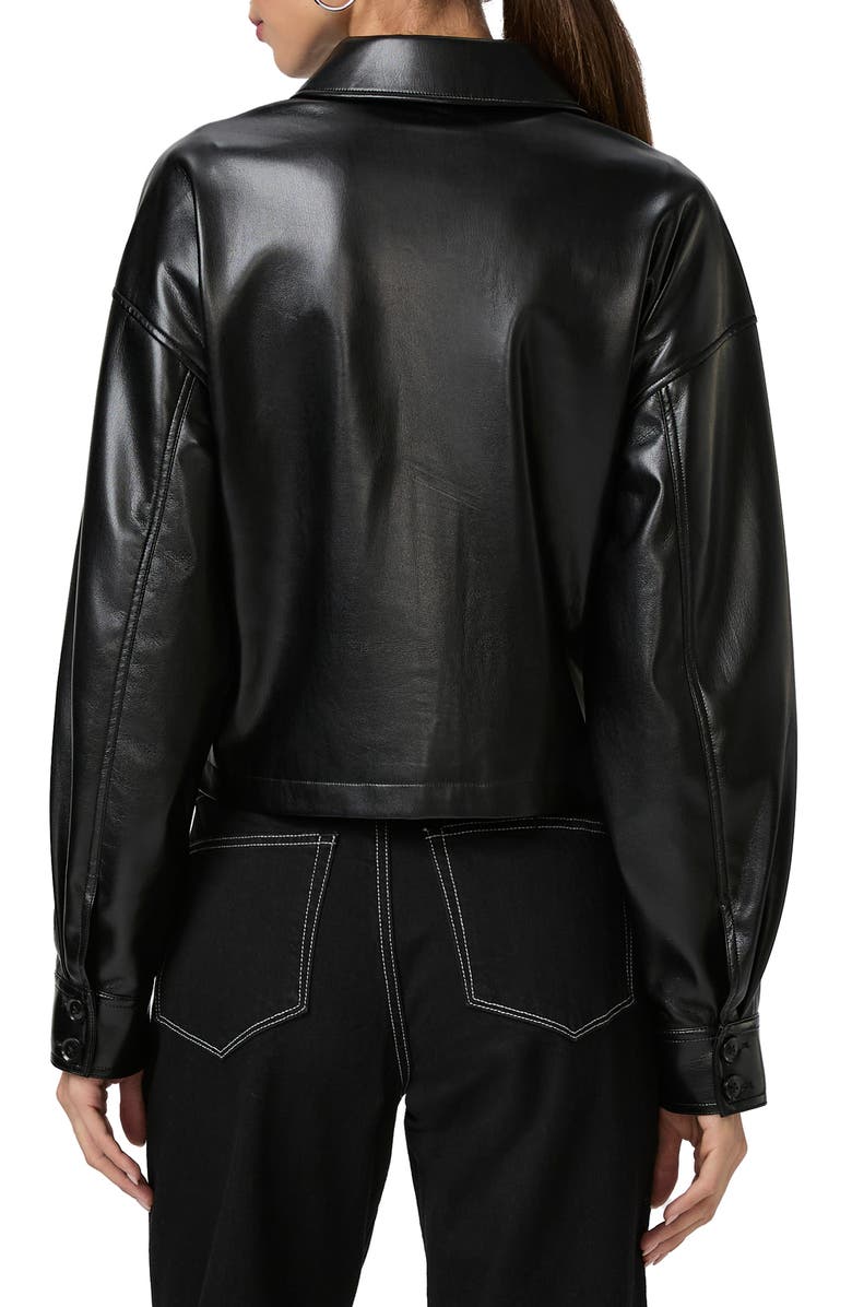 PAIGE Connor Faux Leather Shacket, Alternate, color, Black