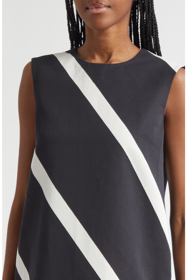 Sopiva Basso Cotton & Linen Shift Dress, Alternate, color, BLACK, OFF WHITE