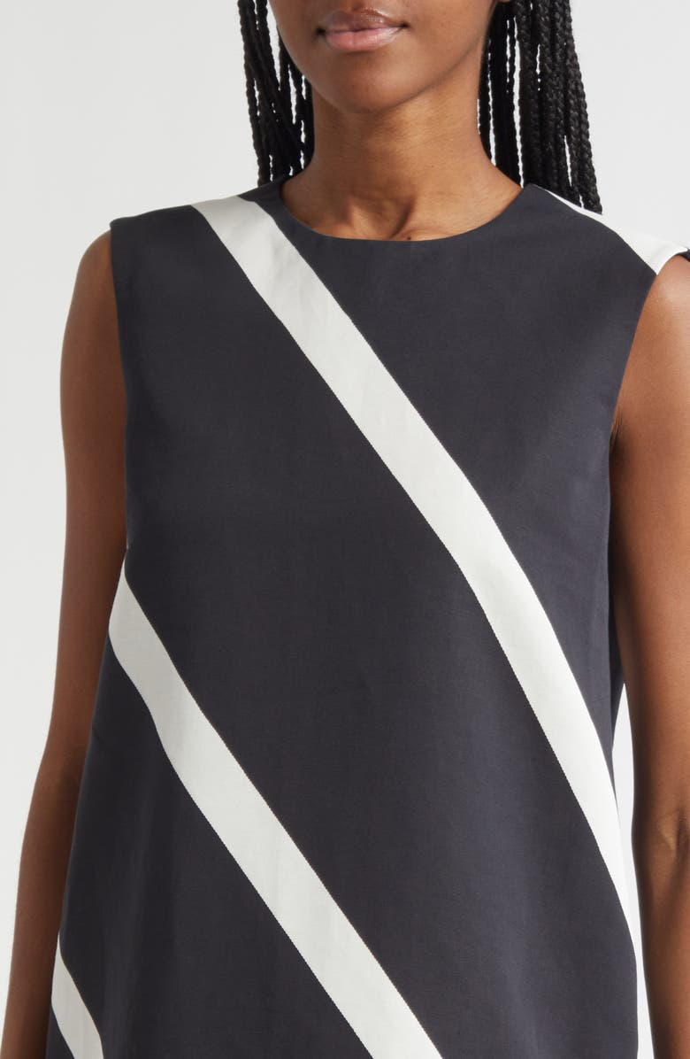 Marimekko Sopiva Basso Cotton & Linen Shift Dress, Alternate, color, Black, Off White