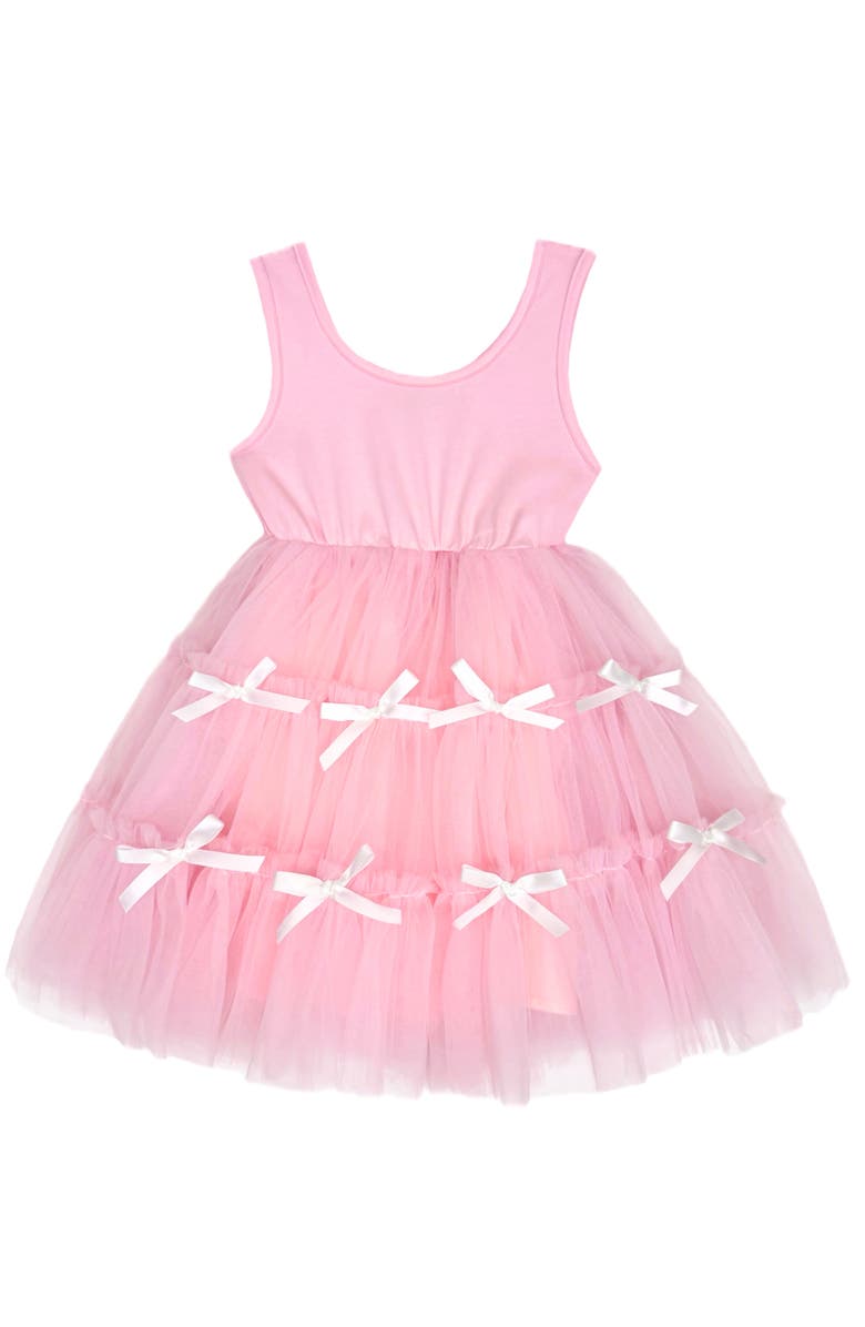 Mia Belle Girls Girls Blooming with Bows Sleeveless Tutu Dress, Main, color, Pink