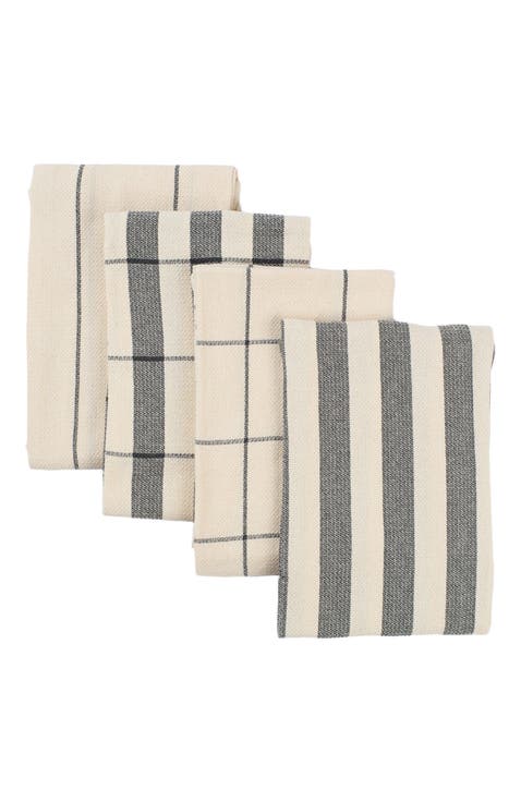 Kitchen Towels - Cotton Flat Weave Set - Set of 4
