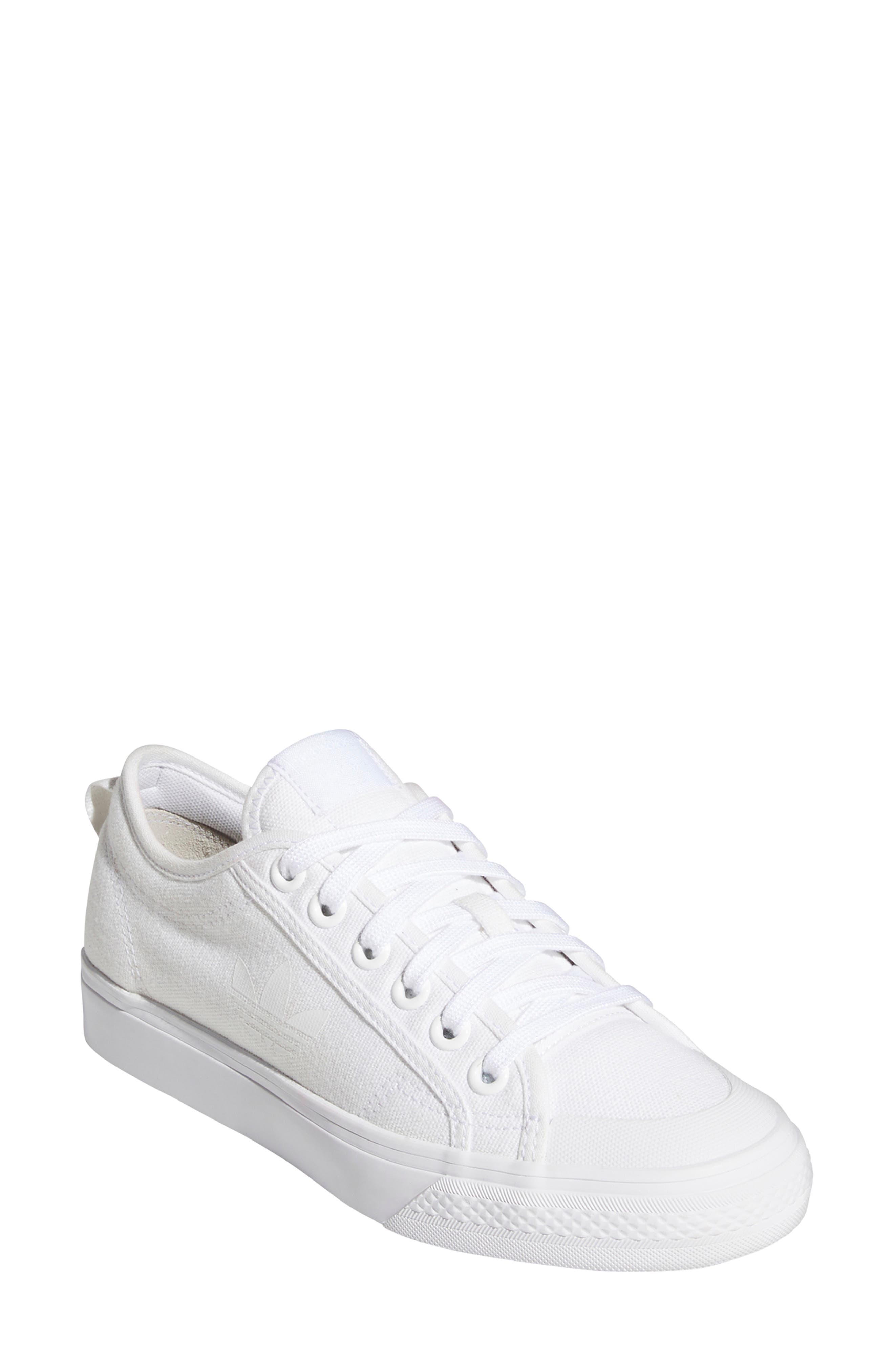 Nizza Trefoil Sneaker, Main, color, WHITE/ WHITE/ WHITE