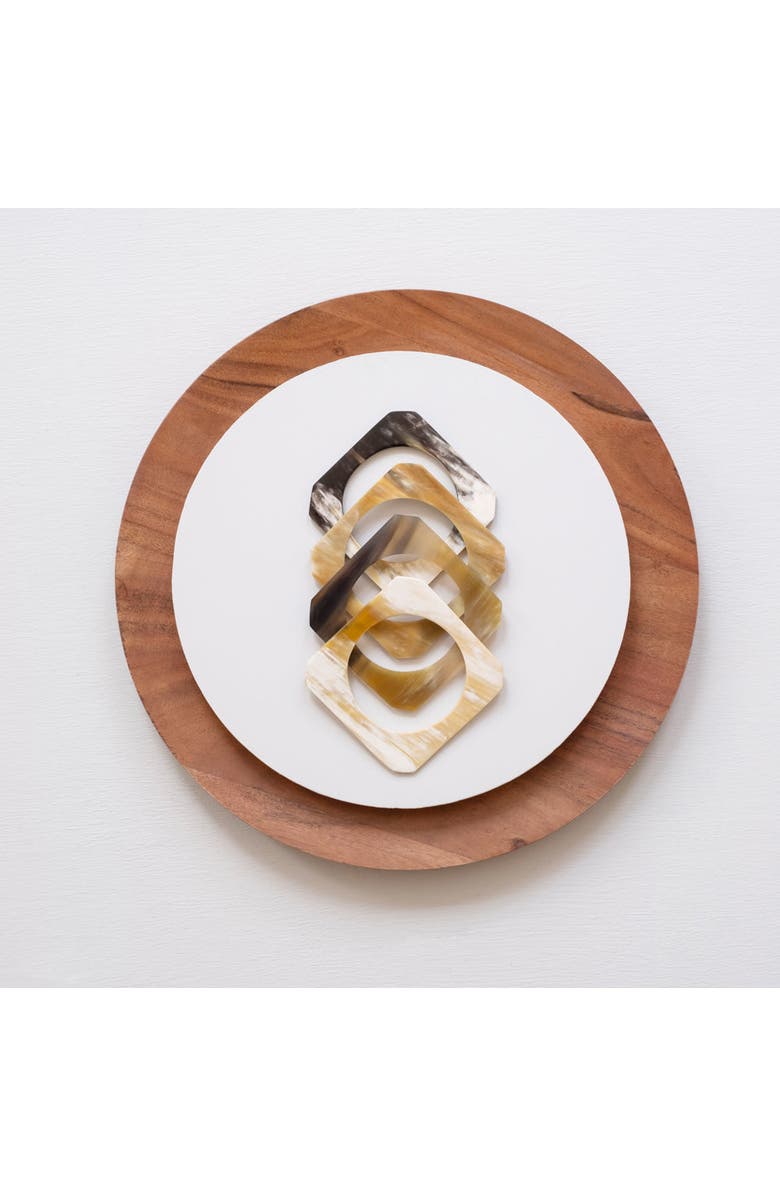 Maadili Collective Horn Square Bangle, Alternate, color, Natural