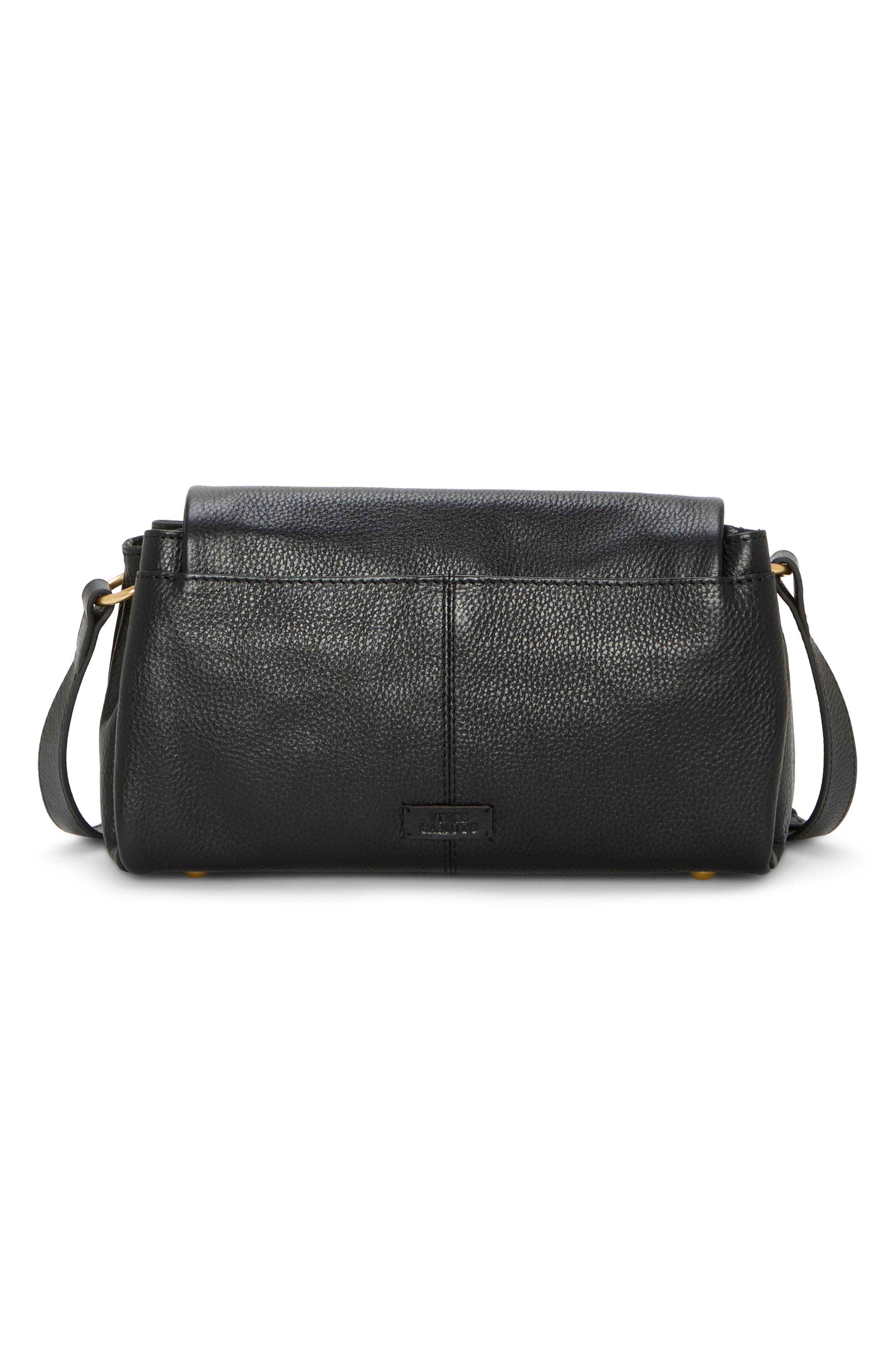 Vince Camuto Medna Leather Crossbody Bag, Alternate, color, Black