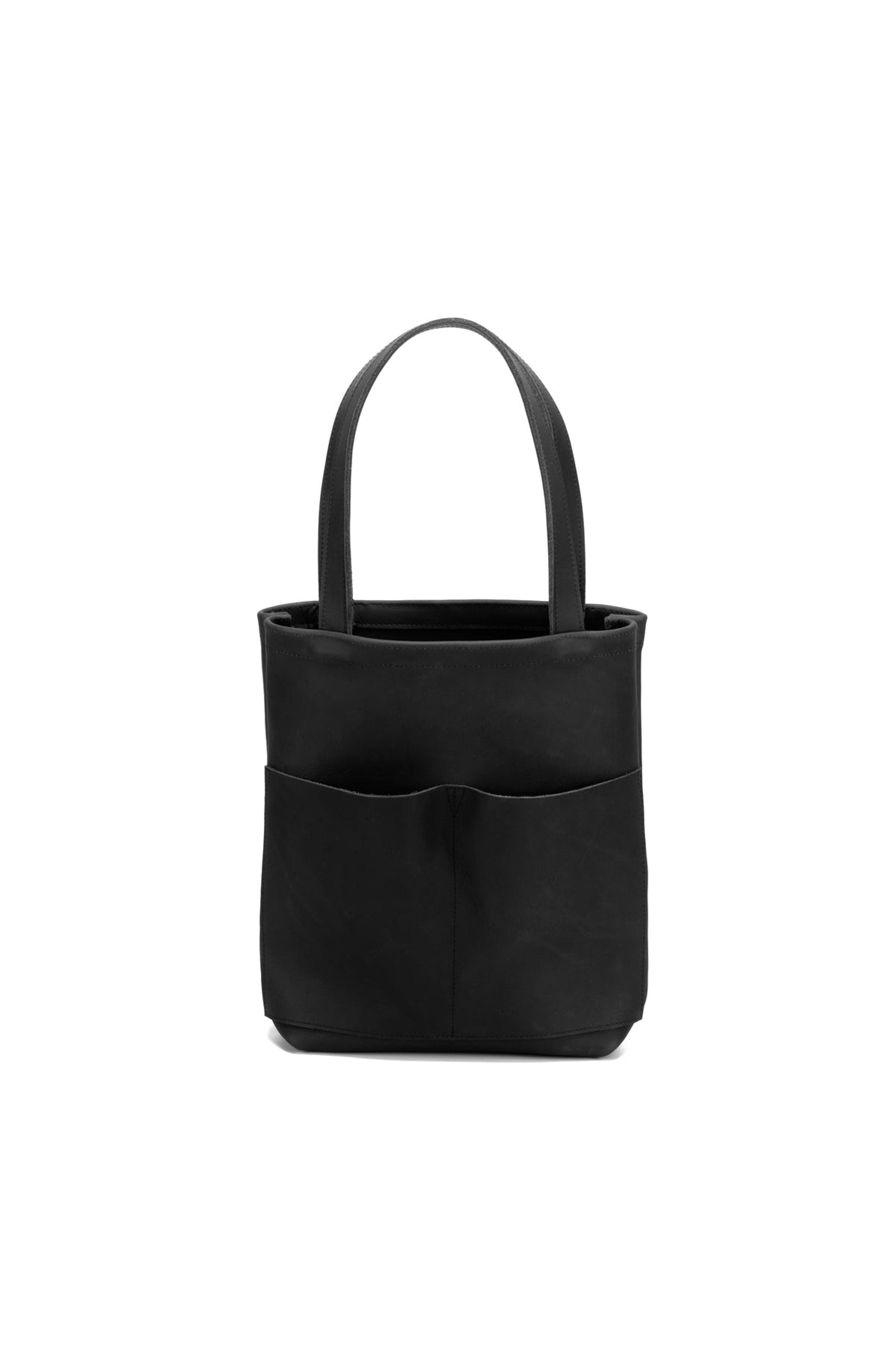 Ezra Arthur Brooklyn American Steer Leather Tote Bag, Main, color, Black