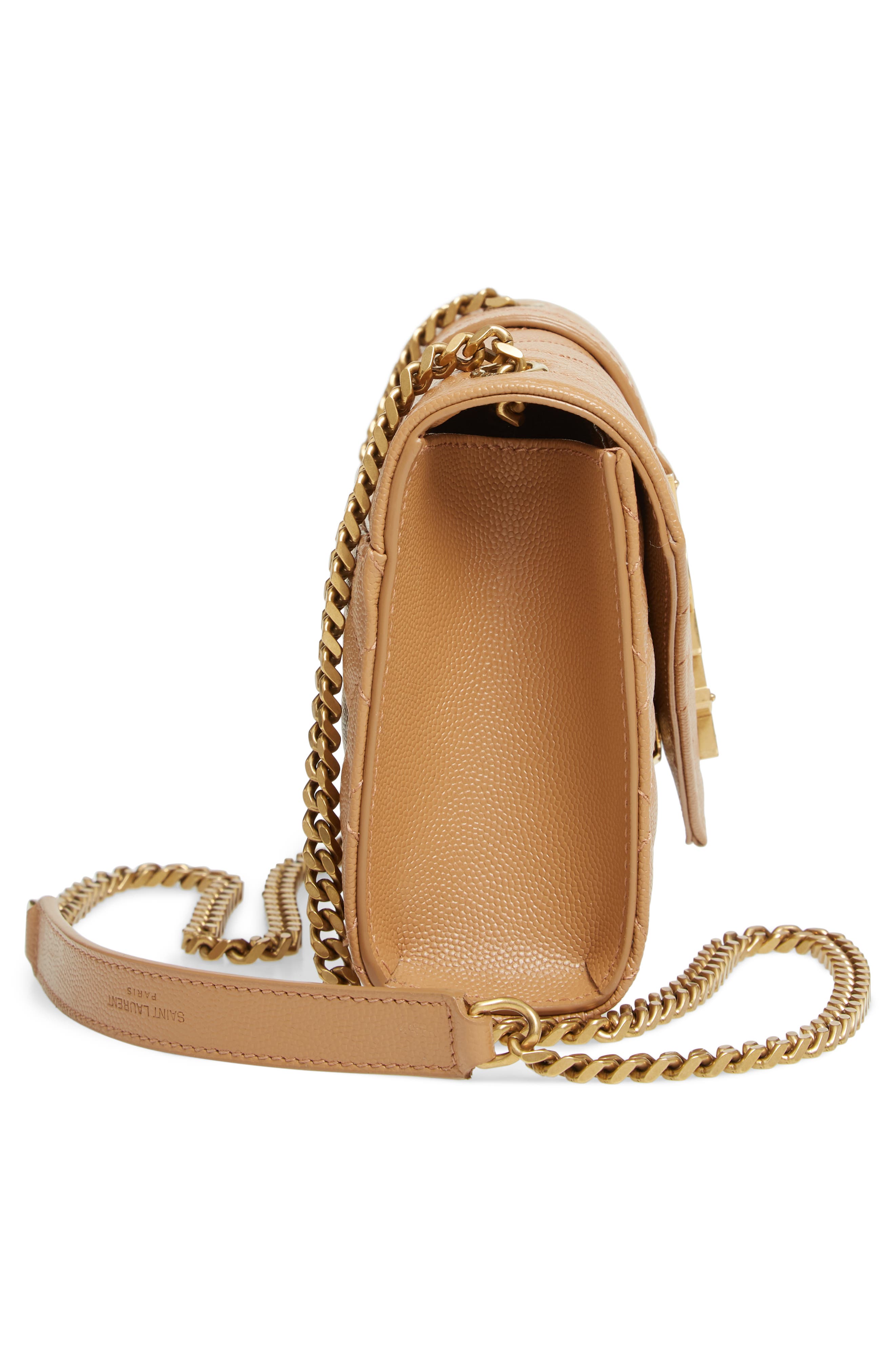 Small Monogramme Matelassé Quilted Calfskin Shoulder Bag, Alternate, color, DUNE