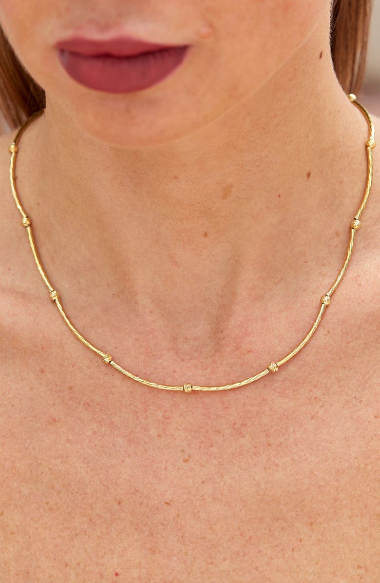 SAVVY CIE JEWELS Italian Style Beaded Necklace, Alternate, color, Yellow