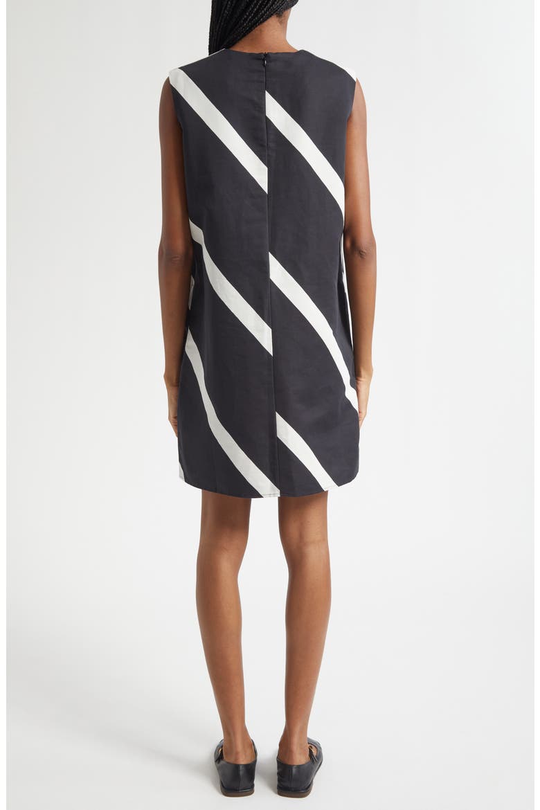 Sopiva Basso Cotton & Linen Shift Dress, Alternate, color, BLACK, OFF WHITE