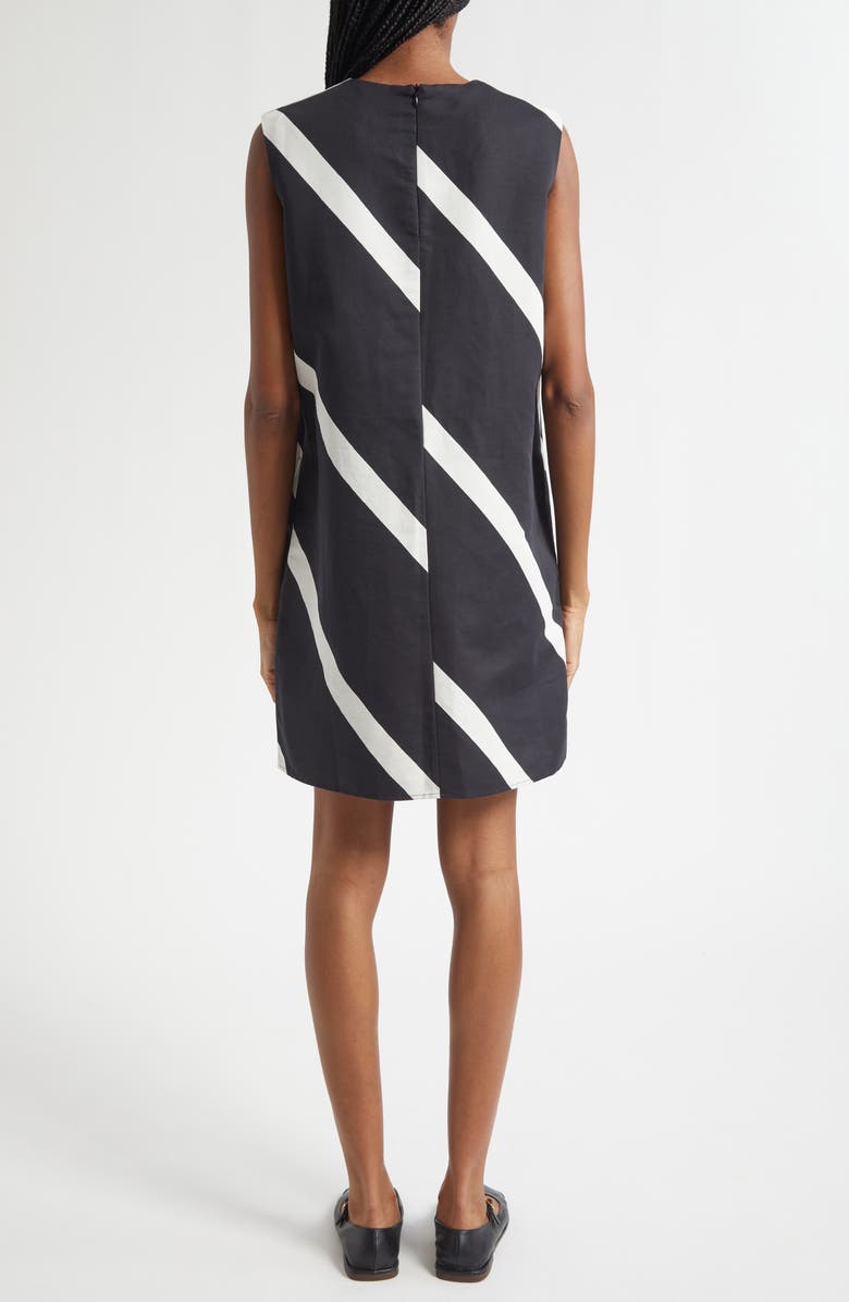 Marimekko Sopiva Basso Cotton & Linen Shift Dress, Alternate, color, Black, Off White