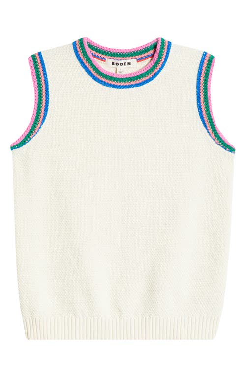 BODEN BODEN STRIPE TRIM SWEATER VEST