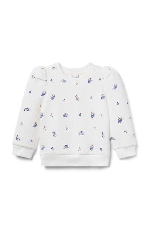 Janie And Jack Floral Quilted Sweatshirt In White