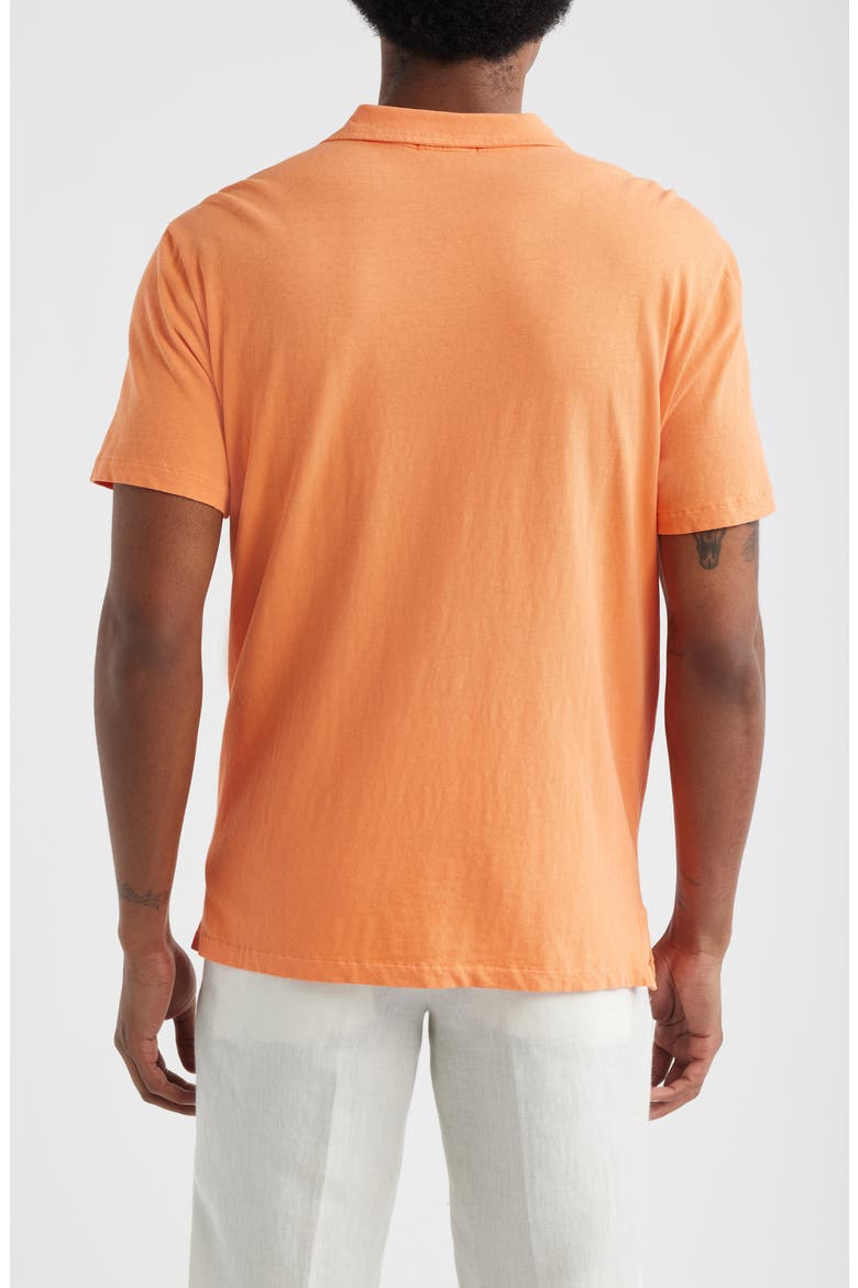 Standard Fit Cotton & Linen Polo, Alternate, color, RESORT ORANGE