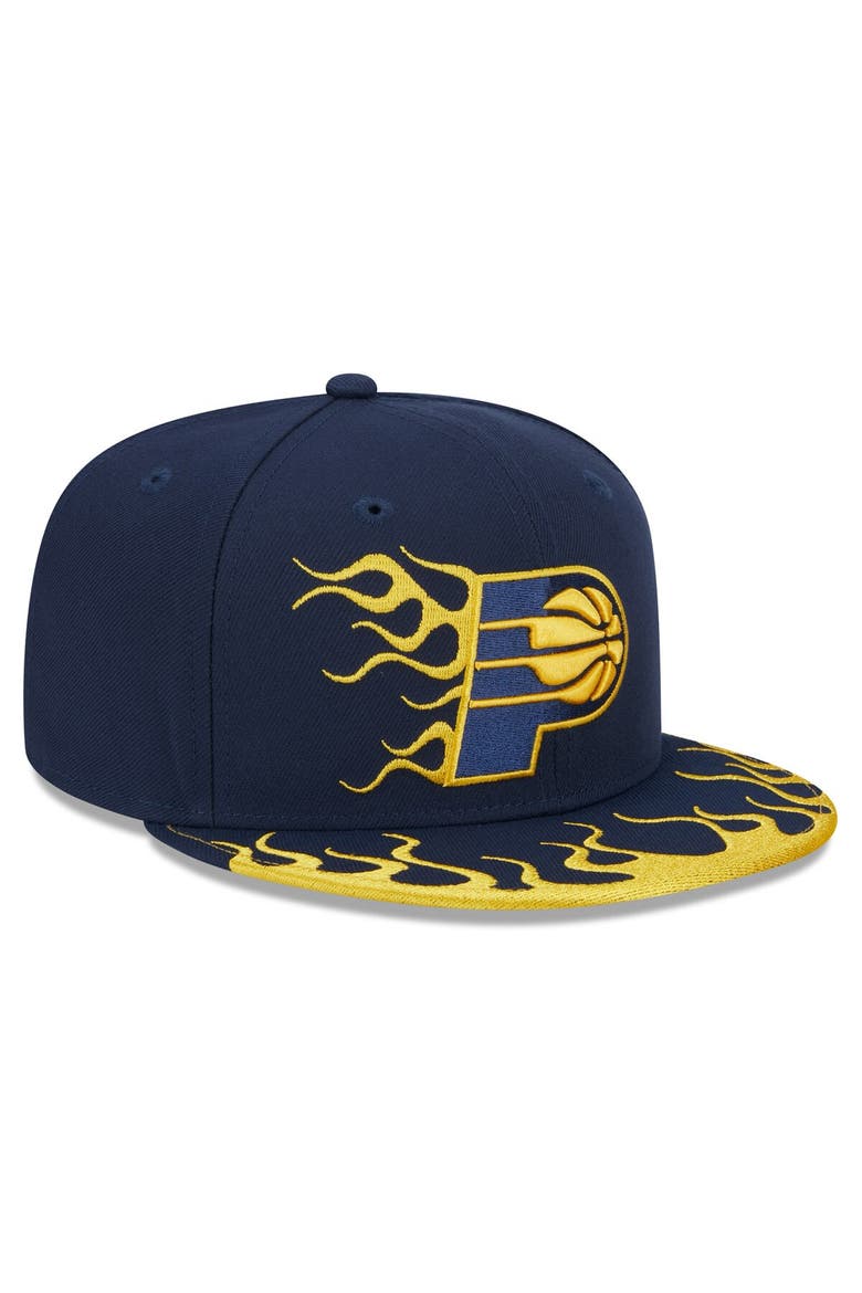 Men's New Era Navy Indiana Pacers  Rally Drive Flames 9FIFTY Snapback Hat, Alternate, color, Navy