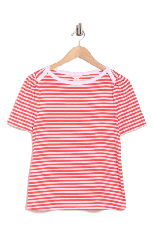 Caslon ® Stripe Envelope Neck Knit Top In Red Bittersweet- White Stripe