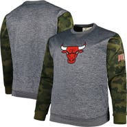 FANATICS Men's Fanatics Heather Charcoal Chicago Bulls Big & Tall Camo Stitched Sweatshirt