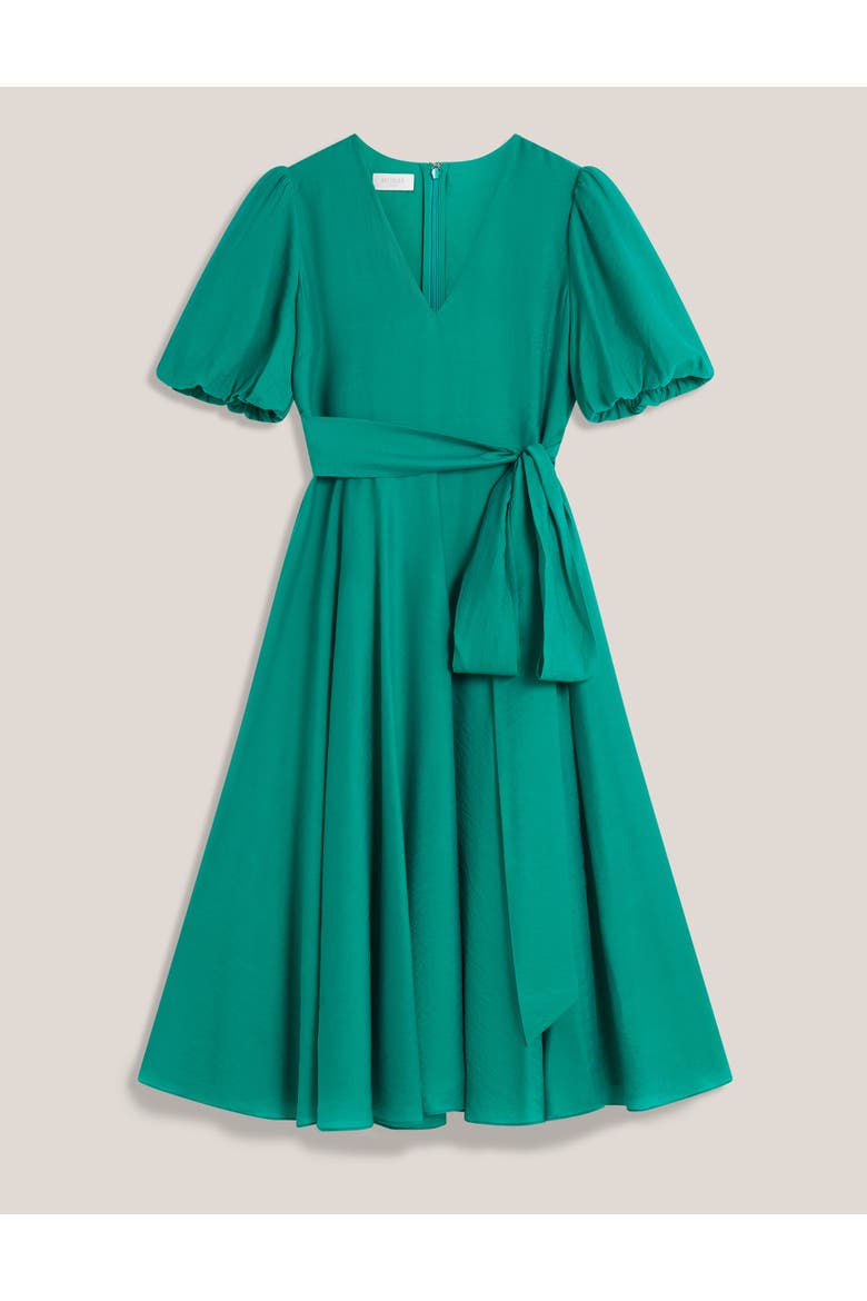 Barrington Tie Waist Midi Dress, Alternate, color, Meadow Green