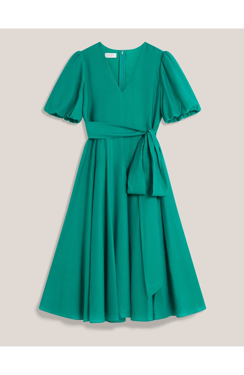 HOBBS LONDON Barrington Tie Waist Midi Dress, Alternate, color, Meadow Green