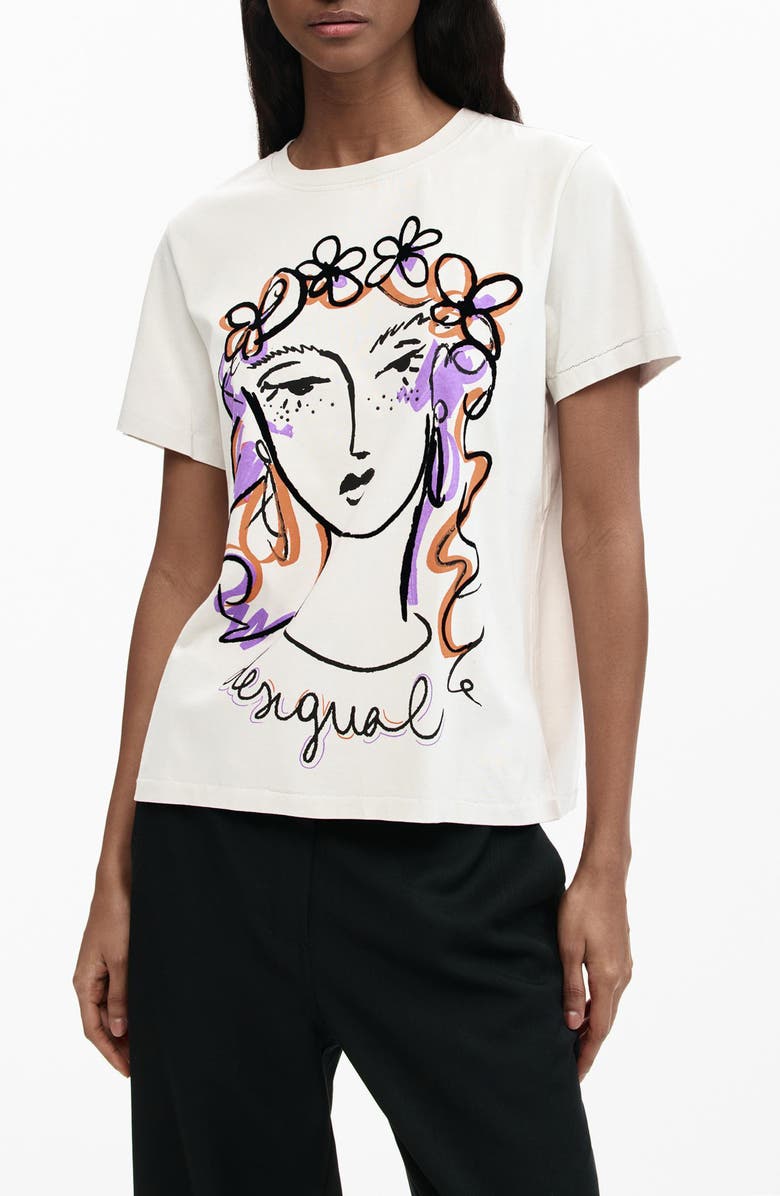 Desigual Graphic T-Shirt, Main, color, 