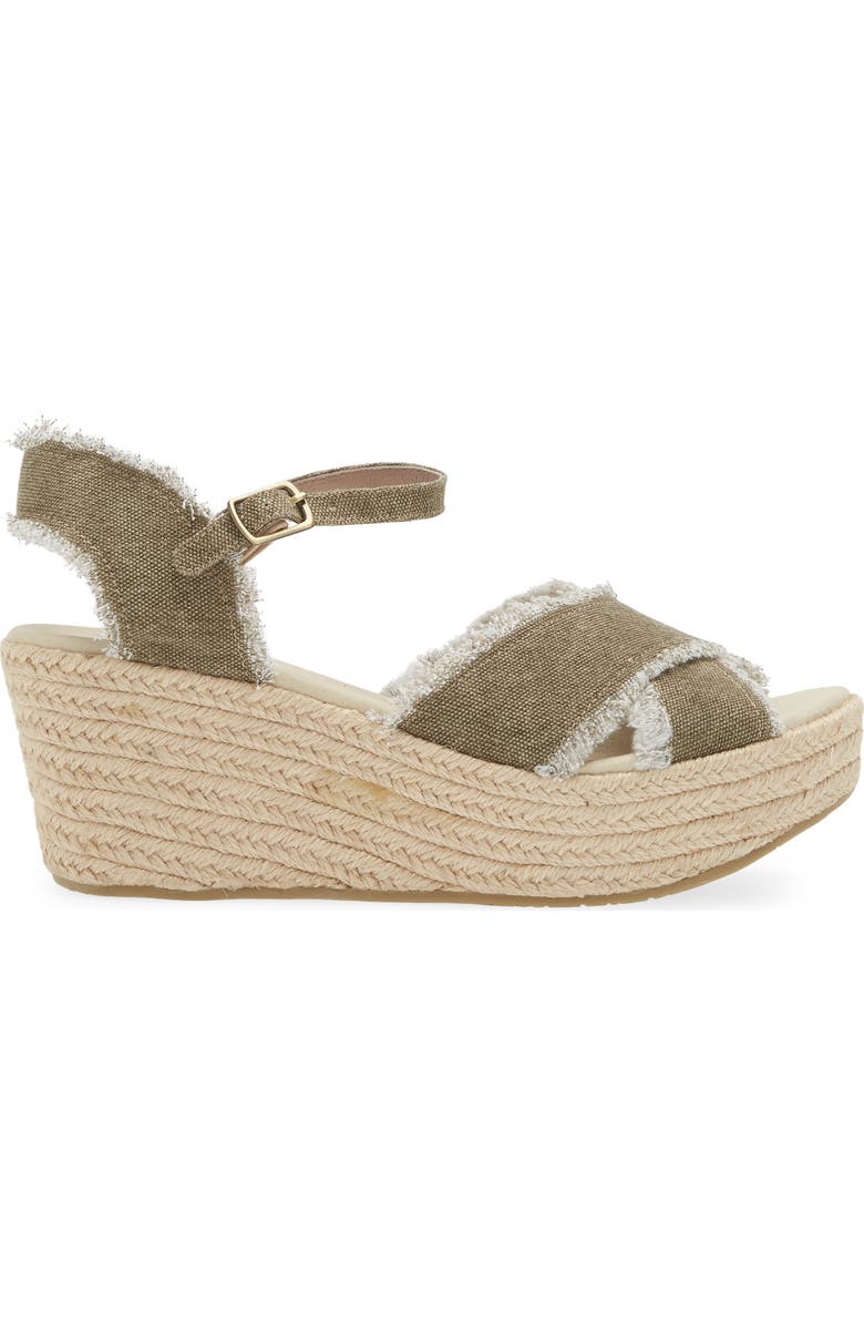 Chocolat Blu Wedge Espadrille Sandal, Alternate, color, Army Linen