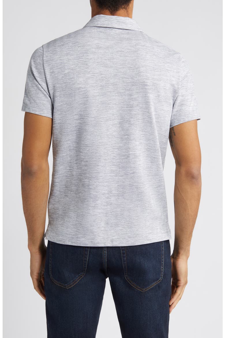 Martel Slim Fit Herringbone Jacquard Johnny Collar Polo, Alternate, color, GREY