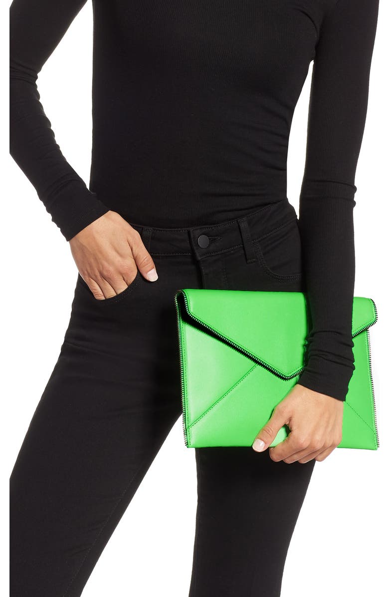 Rebecca Minkoff Leo Leather Clutch, Alternate, color,