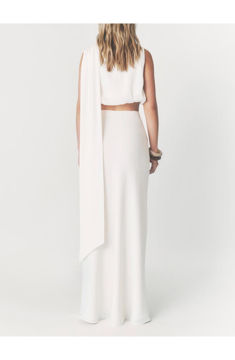 Six Stories Solene Satin Bias Cut Maxi Skirt, Alternate, color, Cream