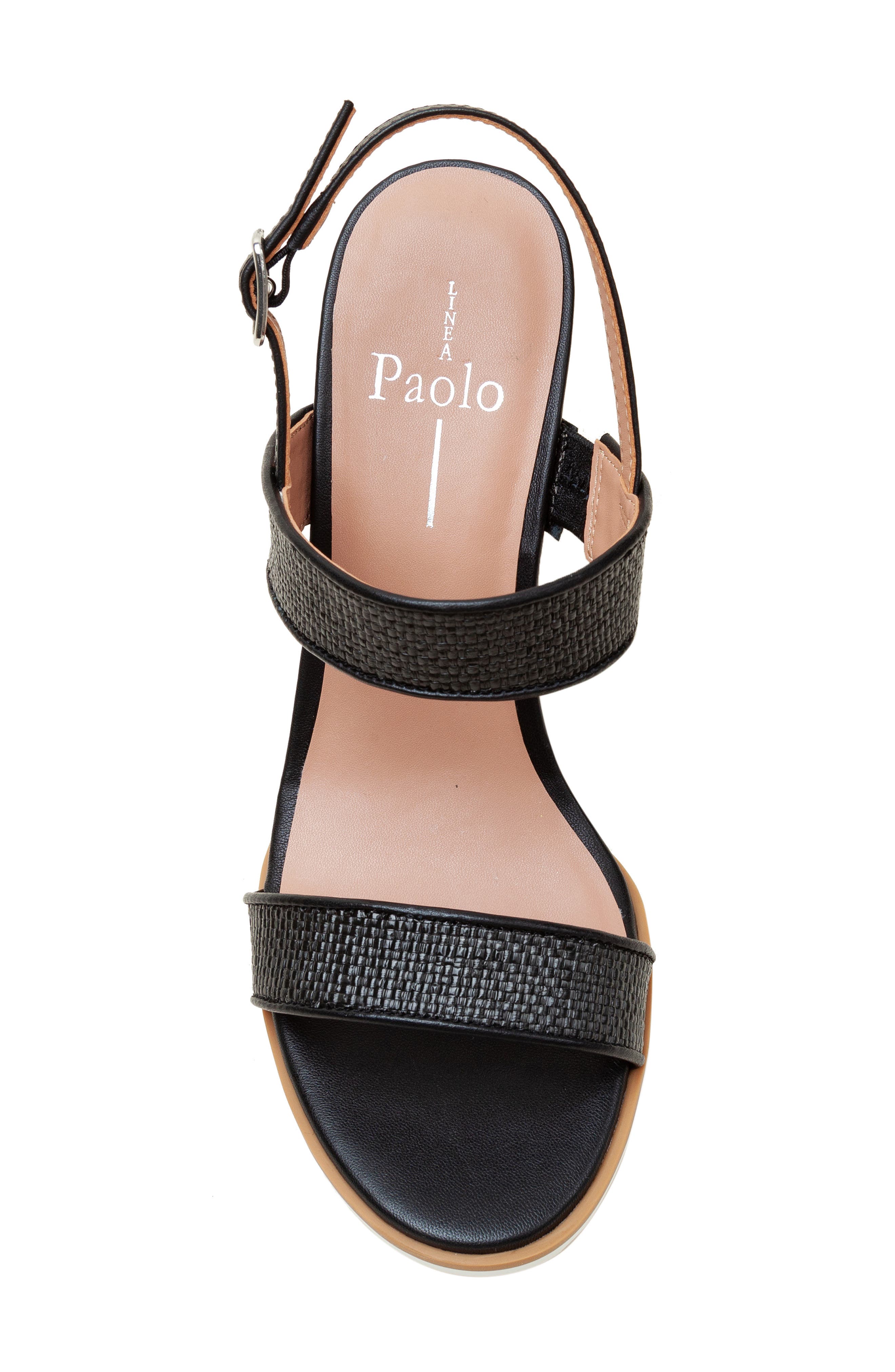 Linea Paolo Edith Wedge Sandal, Alternate, color, Black Raffia