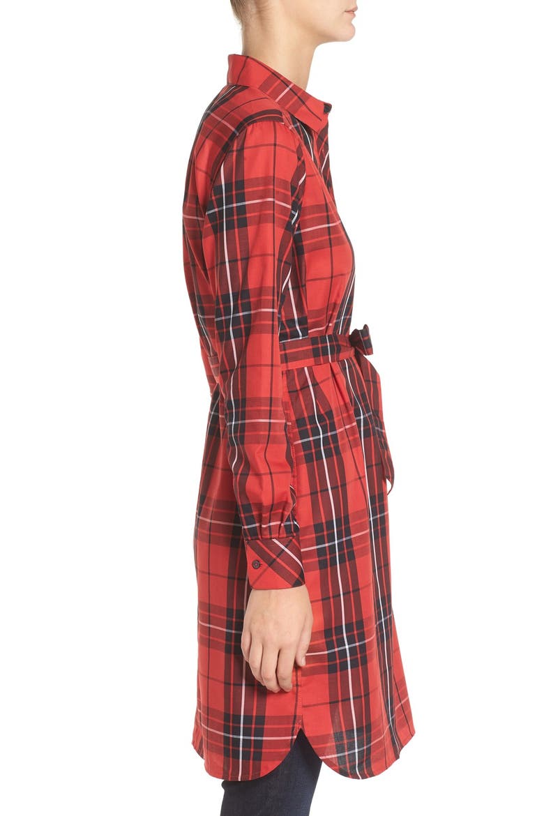 Tartan Wrinkle Free Tunic, Alternate, color, HOLIDAY RED