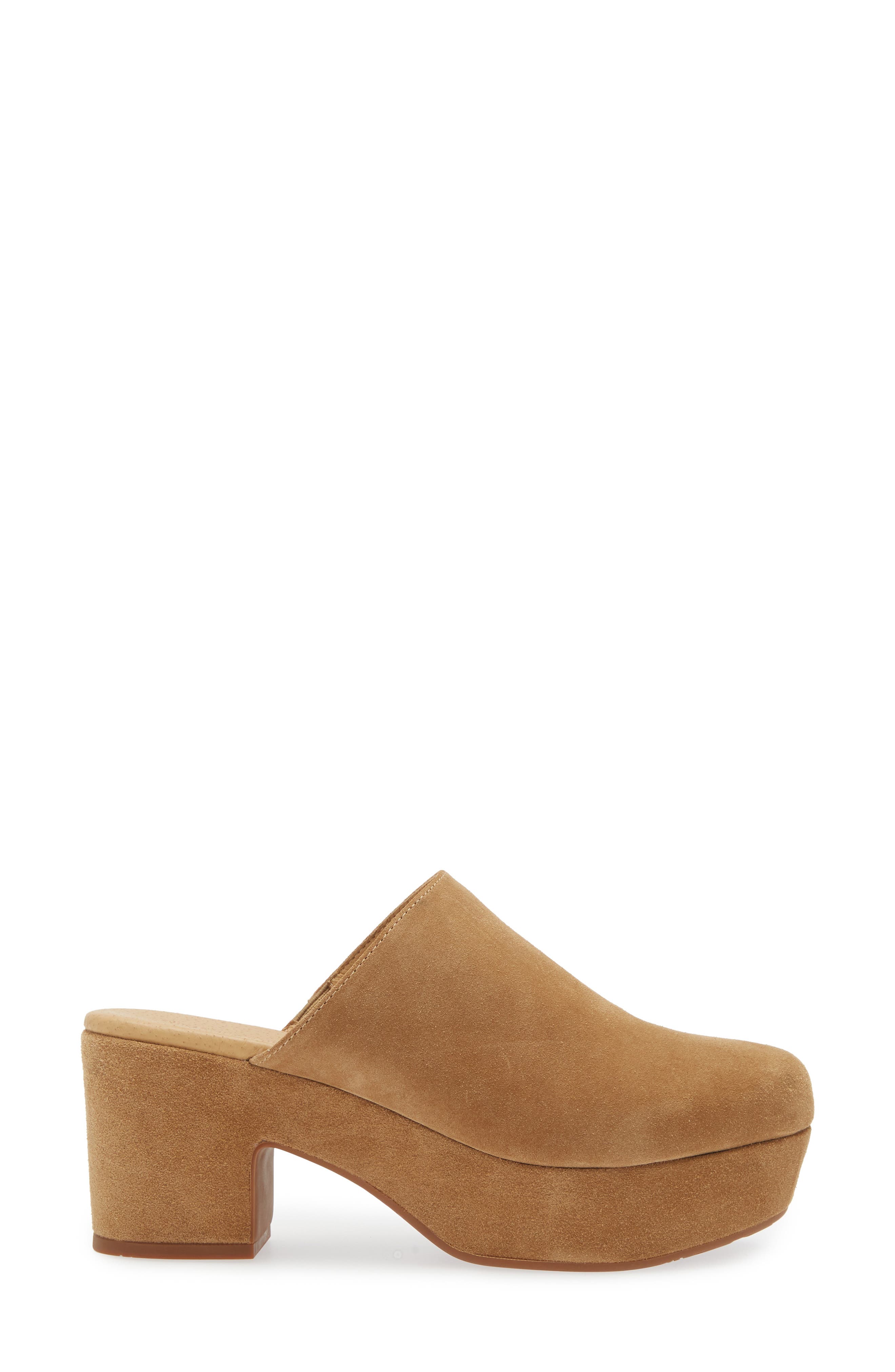 Chocolat Blu Ginette Platform Clog, Alternate, color, Camel Suede