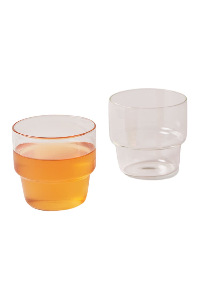 Stackable Glass Tumblers - Set of 4, Alternate, color, Clear