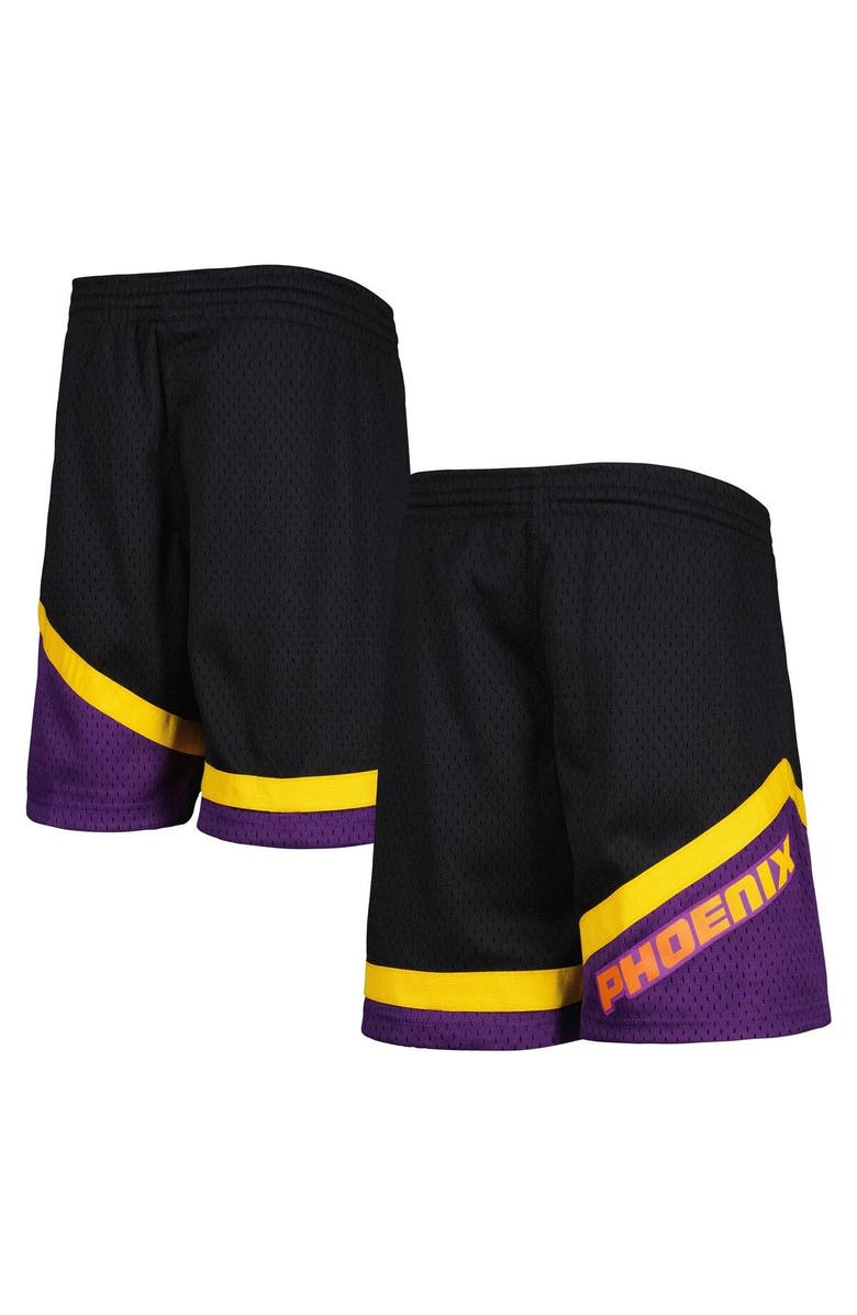 Mitchell & Ness Youth Mitchell & Ness Black Phoenix Suns 2001-02 Hardwood Classics Swingman Shorts, Main, color,